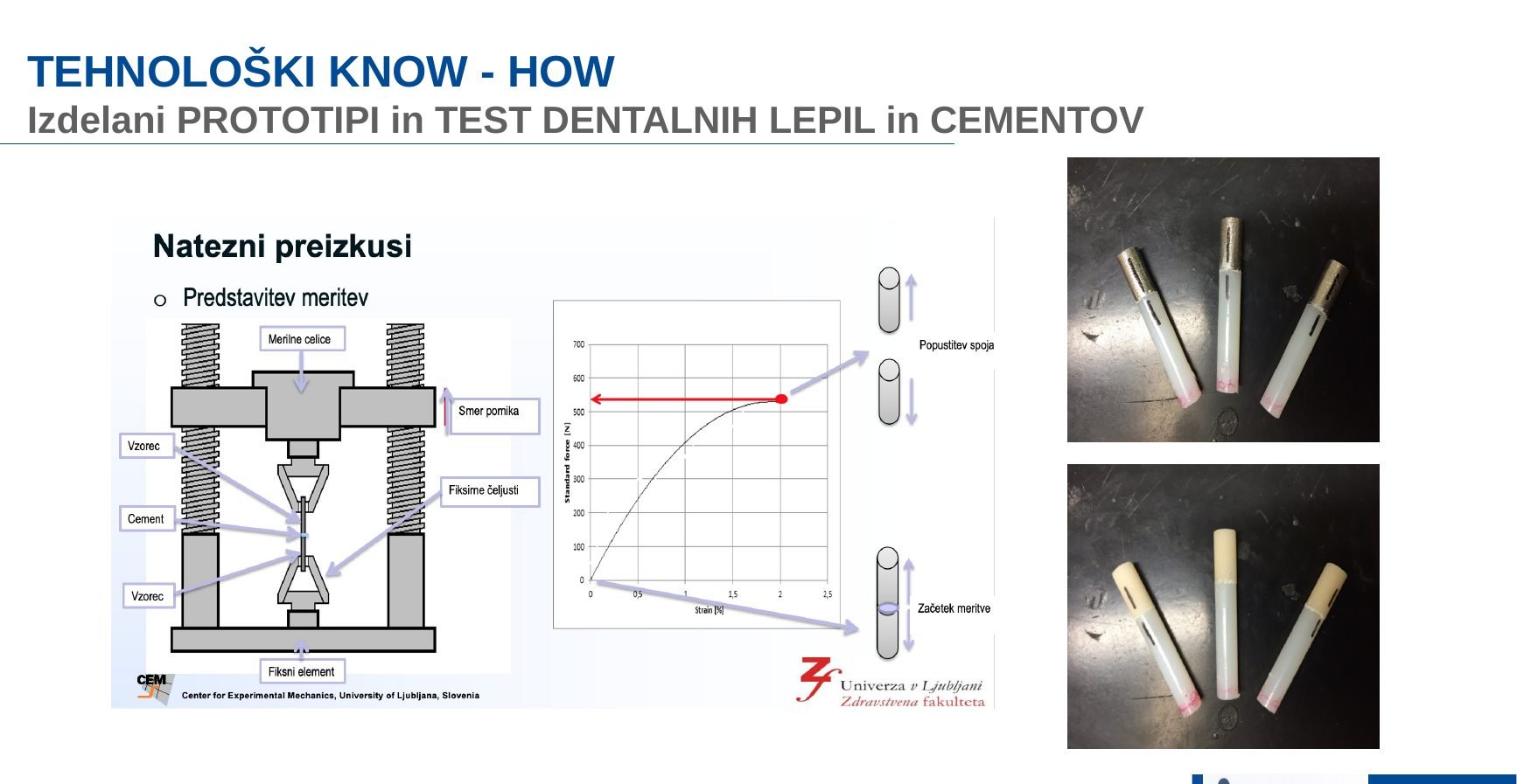 Prototipi in test dentalnih lepil